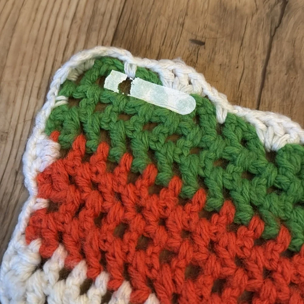 Vintage Colorful Striped Crochet Blanket